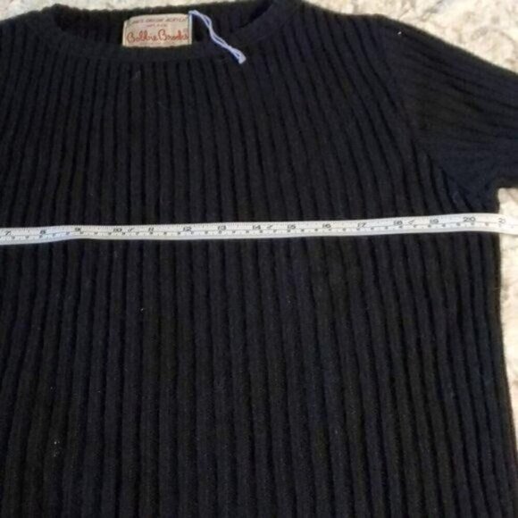 Bobbie Brooks Vintage Union Tag 100% Orlon Acrylic Black Rib Sz. L SS Sweater - Picture 4 of 5